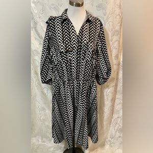 Speed Control NYC Black & White Full Button Front Dress